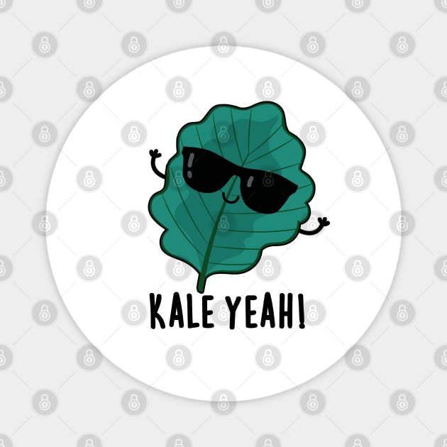 Kale Yeah Cute Veggie PUn Magnet by punnybone